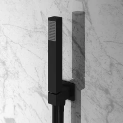 Arezzo Matt Black Square Triple Thermostatic Shower Pack With Head + Handset -Aqualisa Shop sq3blkpk nd3