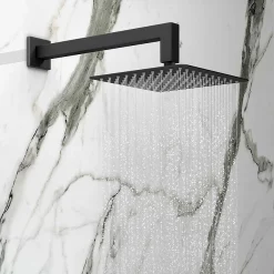Arezzo Matt Black Square Shower Package (inc. Valve, 200 X 200 Square Head And 90-Degree Bend Arm) -Aqualisa Shop sq4blkpk n detail1