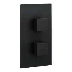 Arezzo Matt Black Square Shower Package (inc. Valve, 200 X 200 Square Head And 90-Degree Bend Arm) -Aqualisa Shop sq4blkpk n detail2