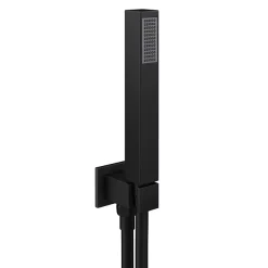 Arezzo 400mm Matt Black Recessed Square Shower Package With Concealed Valve + Handset