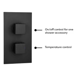 Arezzo Square Modern Concealed Twin Shower Valve - Matt Black -Aqualisa Shop sqv21blacknwd2