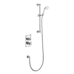 Urlington Bathroom Burlington Trent Thermostatic Concealed Single Outlet Shower Valve With Slide Rail, Hose & Handset