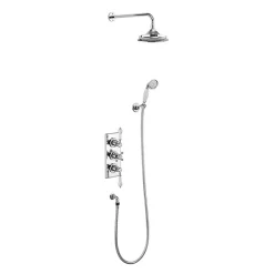 Urlington Bathroom Burlington Trent Thermostatic Concealed Two Outlet Shower Valve, Hose & Handset With Fixed Head