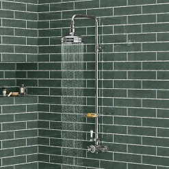 Trafalgar Traditional Shower Incl. Rigid Riser, Fixed Head & Soap Basket