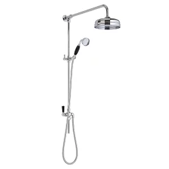 Hudson Reed Topaz Black Exposed Valve Inc. Rigid Riser Kit, Diverter, 8" Shower Rose & Handset -Aqualisa Shop topazblkspk1d2