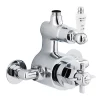 Nuie Traditional Twin Exposed Thermostatic Shower Valve - Chrome