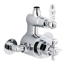 Nuie Traditional Twin Exposed Thermostatic Shower Valve - Chrome