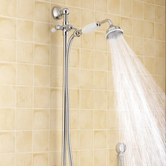 Victorian Plumbing Traditional Triple Concealed Valve With Diverter, 12" Shower Head, Curved Arm, 4 Body Jets & Slider 8 Victorian Plumbing Traditional Triple Concealed Valve With Diverter, 12" Shower Head, Curved Arm, 4 Body Jets & Slider - Image 6