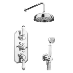 Trafalgar Traditional Triple Thermostatic Shower Package With Head + Handset -Aqualisa Shop tradpk01 detail1