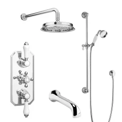 Trafalgar Traditional Shower Package With Fixed Head, Slide Rail Kit + Bath Spout 13 Trafalgar Traditional Shower Package With Fixed Head, Slide Rail Kit + Bath Spout -Aqualisa Shop tradpk04 n d2