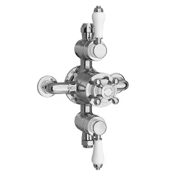 Trafalgar Triple Exposed Thermostatic Shower Valve + Luxury Rigid Riser Kit -Aqualisa Shop trafalgartripleexposedthermostaticshowervalveluxuryrigidriserkitd1