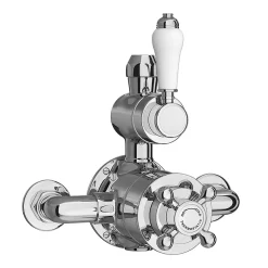 Trafalgar Traditional Twin Exposed Thermostatic Shower Valve + Rigid Riser -Aqualisa Shop tsvrr n d1