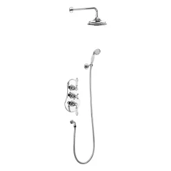 Urlington Bathroom Burlington Severn Thermostatic Concealed Two Outlet Shower Valve, Hose & Handset With Fixed Head